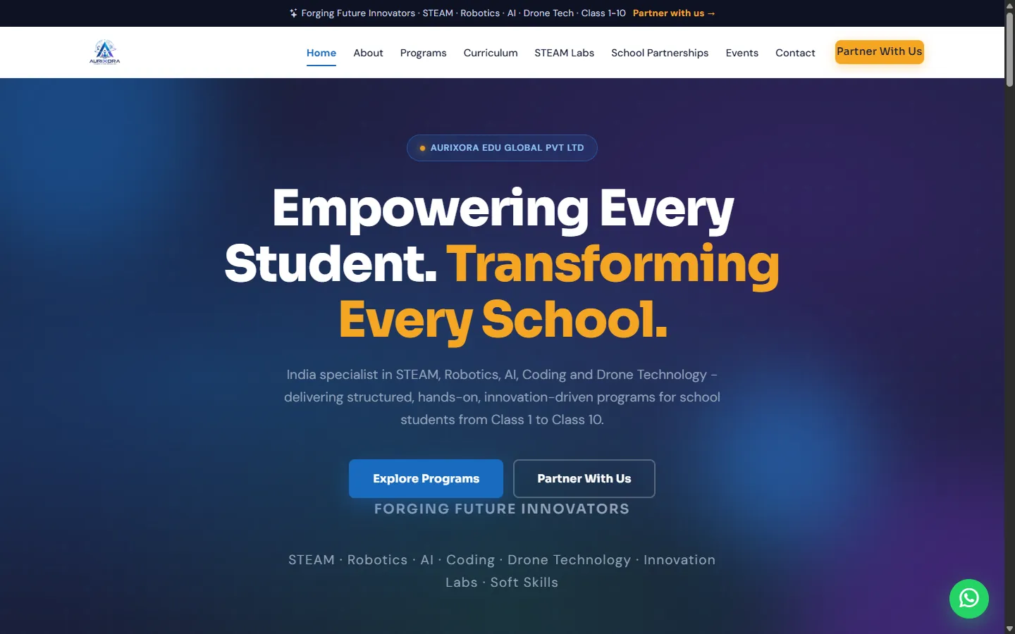 Aurixora — website designed by Social Dealers
